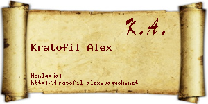 Kratofil Alex névjegykártya