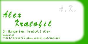 alex kratofil business card